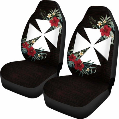 Wallis And Futuna Car Seat Covers - Wallis And Futuna Coat Of Arms Hibiscus - Amazing 1 105905 - YourCarButBetter
