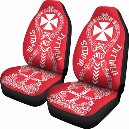 Wallis And Futuna Car Seat Covers - Wallis And Futuna Coat Of Arms Polynesian Tribal Red - 105905 - YourCarButBetter