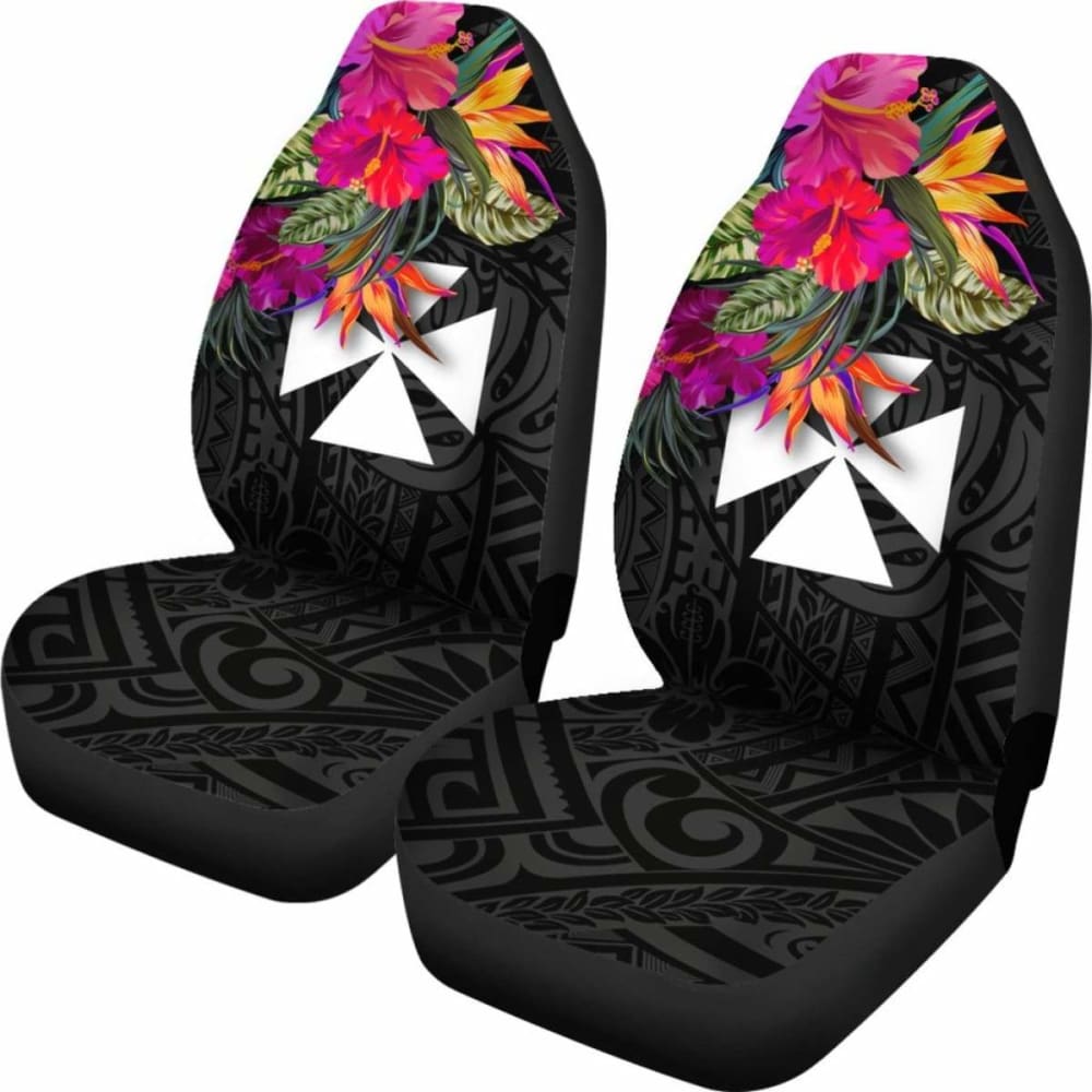 Wallis And Futuna Car Seat Covers - Polynesian Hibiscus Pattern - 232125 - YourCarButBetter
