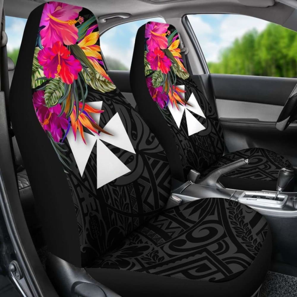 Wallis And Futuna Car Seat Covers - Polynesian Hibiscus Pattern - 232125 - YourCarButBetter