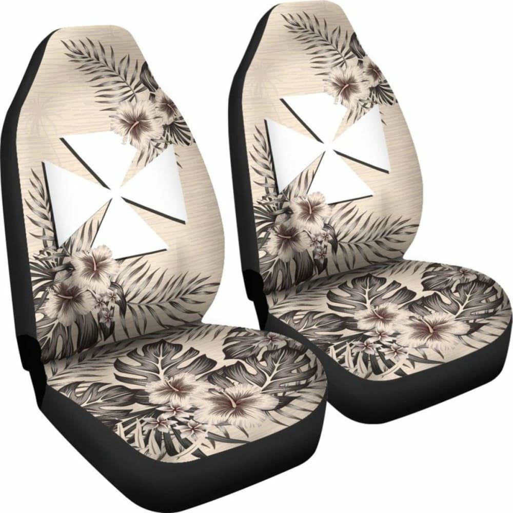 Wallis And Futuna Car Seat Covers The Beige Hibiscus (Set Of Two) 7 232125 - YourCarButBetter