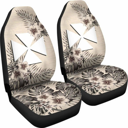 Wallis And Futuna Car Seat Covers The Beige Hibiscus (Set Of Two) 7 232125 - YourCarButBetter