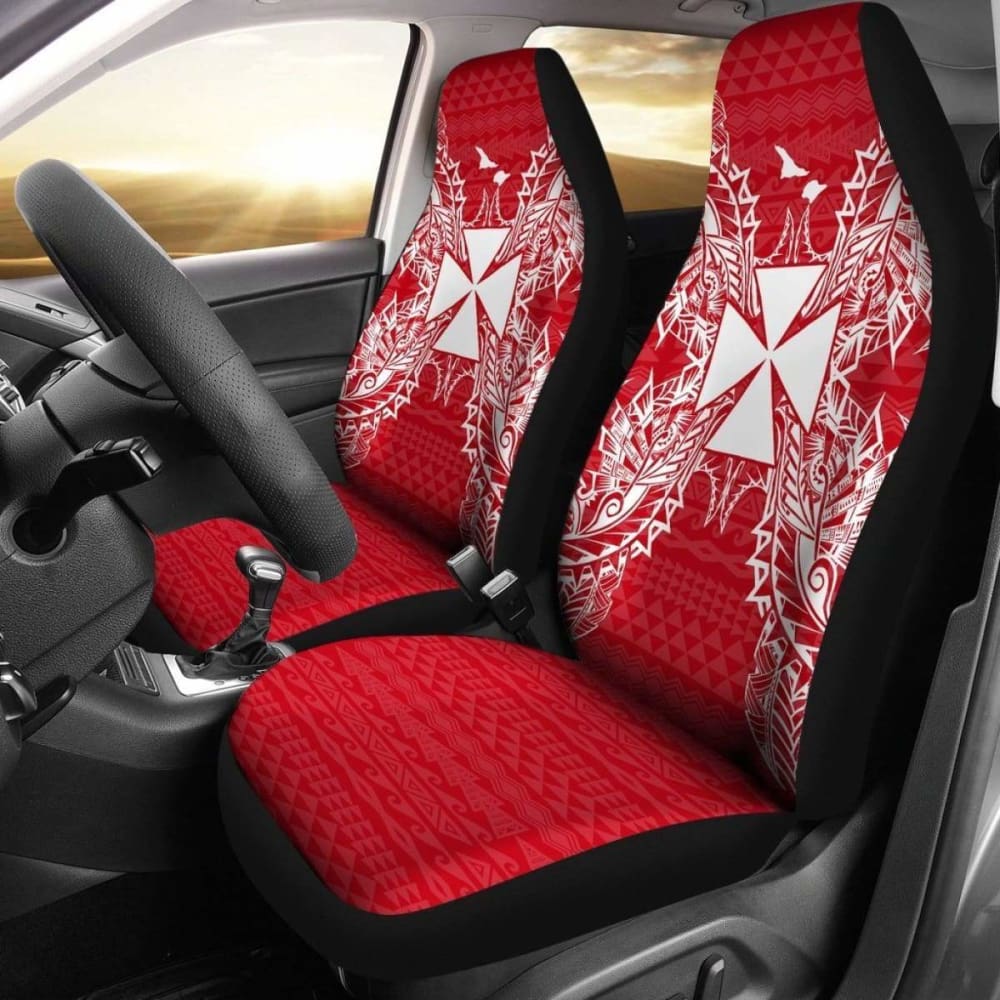 Wallis And Futuna Polynesia Car Seat Cover Map Red White 39 153908 - YourCarButBetter