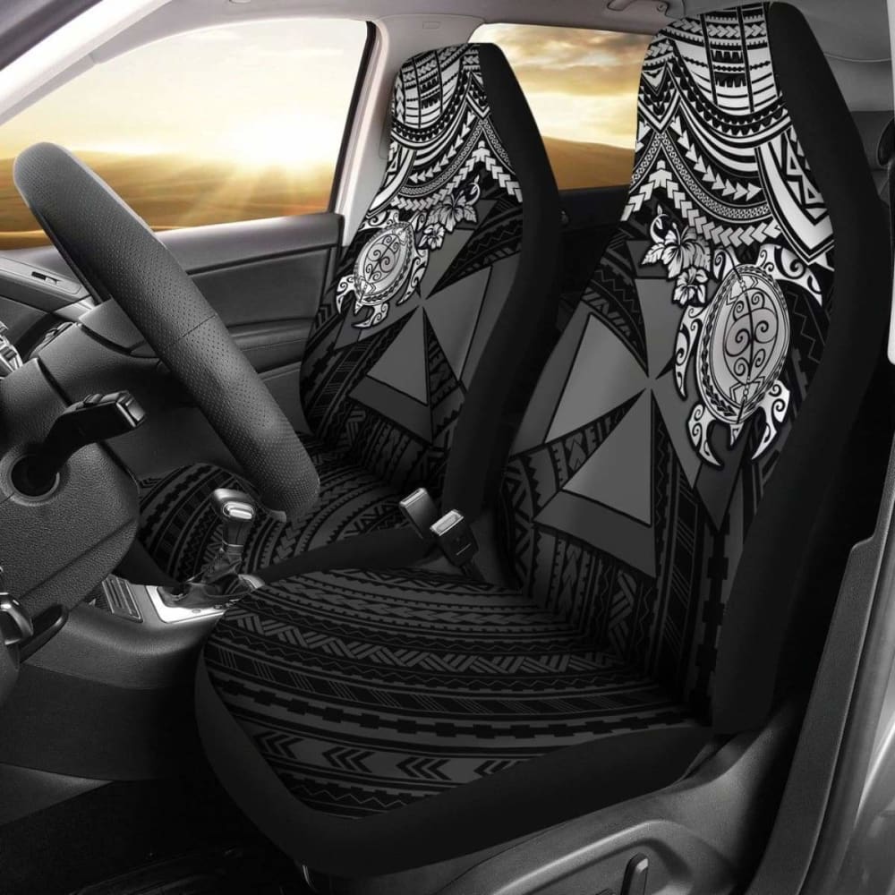 Wallis And Futuna Polynesian Car Seat Covers - White Turtle - Amazing 091114 - YourCarButBetter