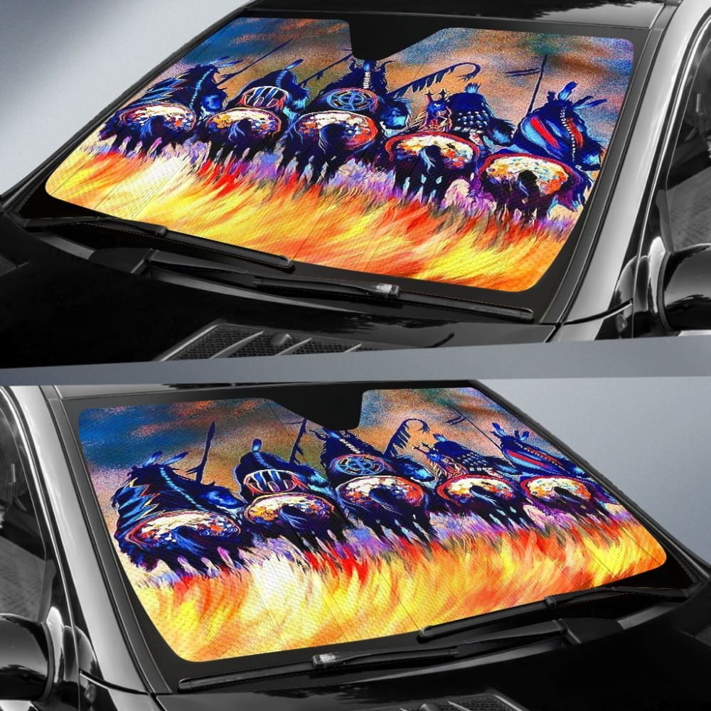 Warriors Native American Auto Sun Shades 093223 - YourCarButBetter