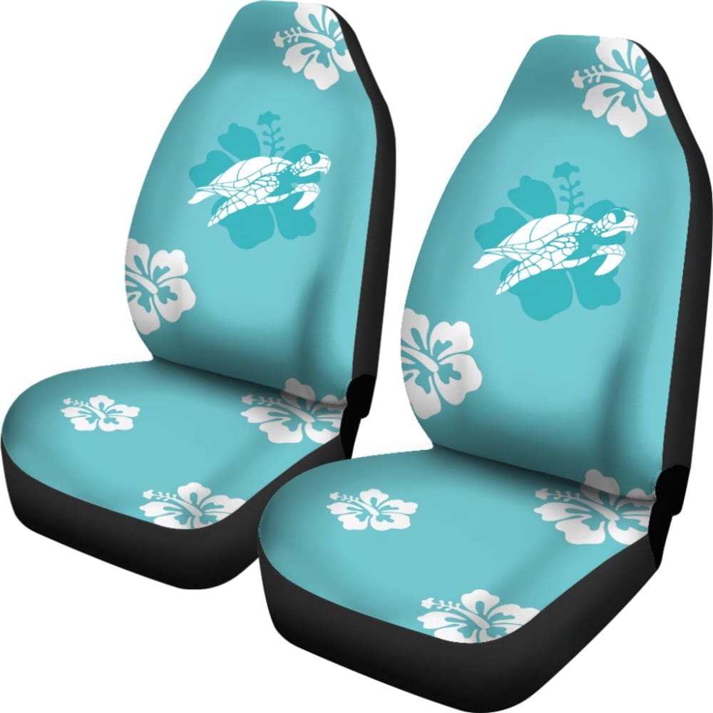 Watercolor Blue Sea Turtles Hibiscus Fashionable Car Seat Covers 211504 - YourCarButBetter