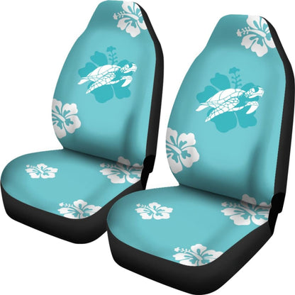 Watercolor Blue Sea Turtles Hibiscus Fashionable Car Seat Covers 211504 - YourCarButBetter