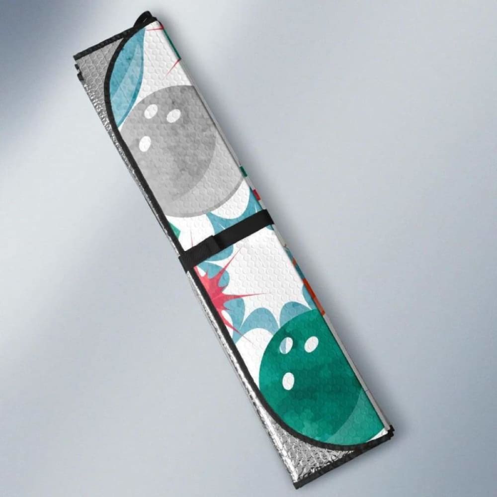 Watercolor Bowling Pattern Car Auto Sun Shades 460402 - YourCarButBetter