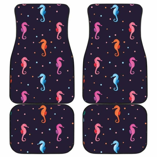 Watercolor Colorful Seahorse Pattern Front And Back Car Mats 174914 - YourCarButBetter