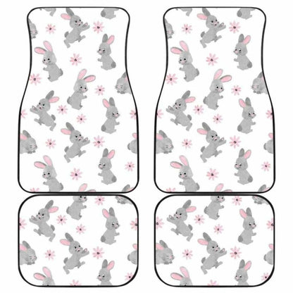 Watercolor Cute Rabbit Pattern Front And Back Car Mats 181703 - YourCarButBetter
