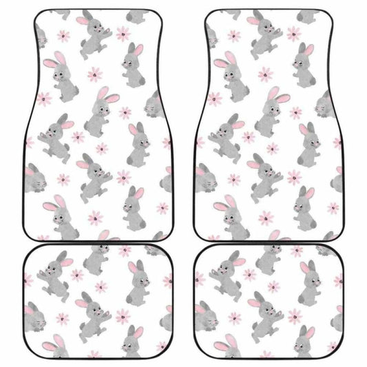 Watercolor Cute Rabbit Pattern Front And Back Car Mats 181703 - YourCarButBetter