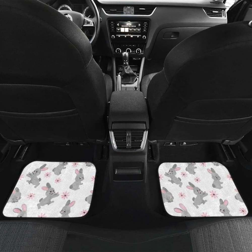 Watercolor Cute Rabbit Pattern Front And Back Car Mats 181703 - YourCarButBetter