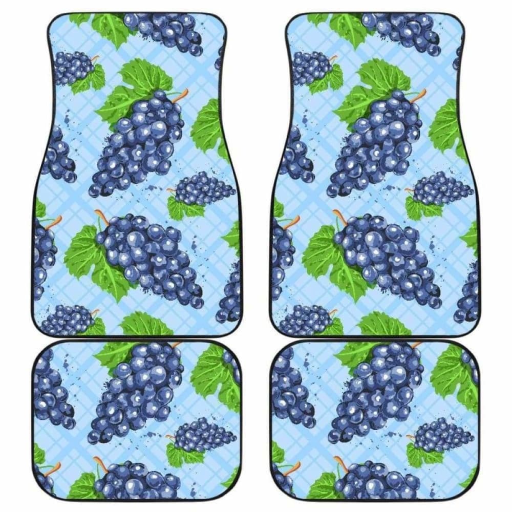 Watercolor Grape Pattern Front And Back Car Mats 174914 - YourCarButBetter
