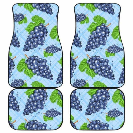 Watercolor Grape Pattern Front And Back Car Mats 174914 - YourCarButBetter