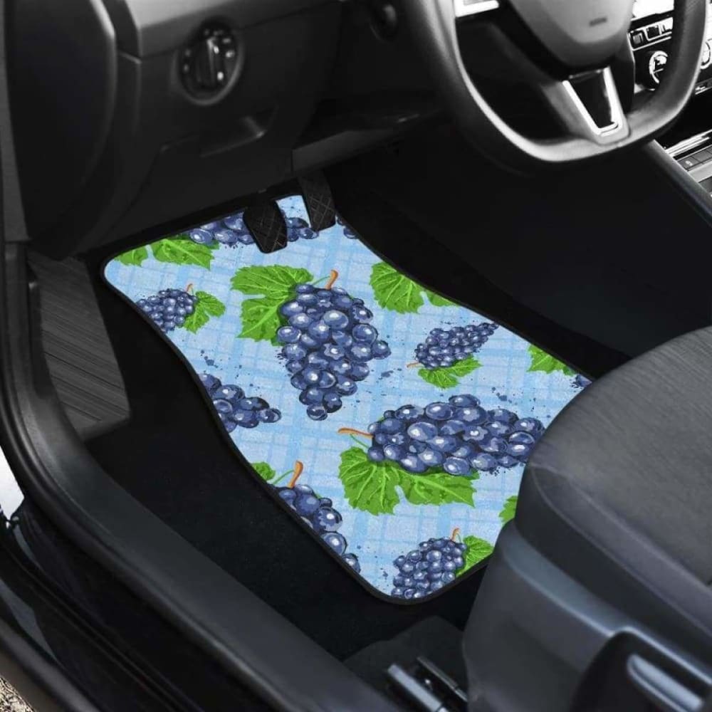 Watercolor Grape Pattern Front And Back Car Mats 174914 - YourCarButBetter