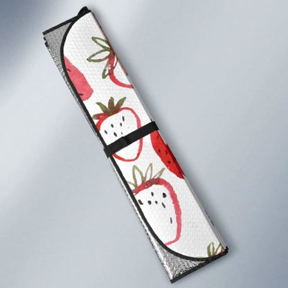 Watercolor Hand Drawn Beautiful Strawberry Pattern Car Auto Sun Shades 460402 - YourCarButBetter