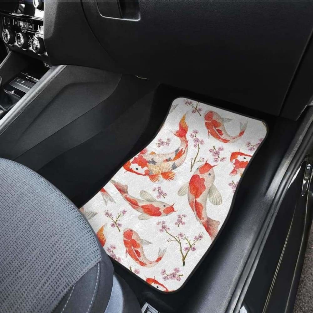 Watercolor Koi Fish Carp Fish Pattern Front And Back Car Mats 154230 - YourCarButBetter