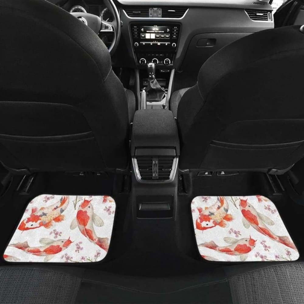 Watercolor Koi Fish Carp Fish Pattern Front And Back Car Mats 154230 - YourCarButBetter