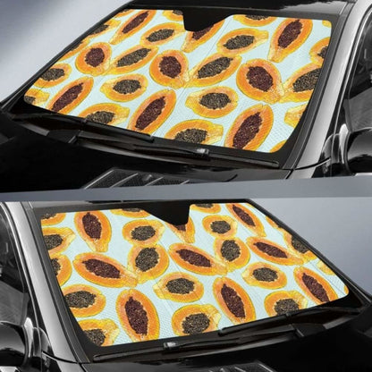 Watercolor Papaya Pattern Car Auto Sun Shades 182102 - YourCarButBetter