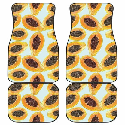 Watercolor Papaya Pattern Front And Back Car Mats 174914 - YourCarButBetter
