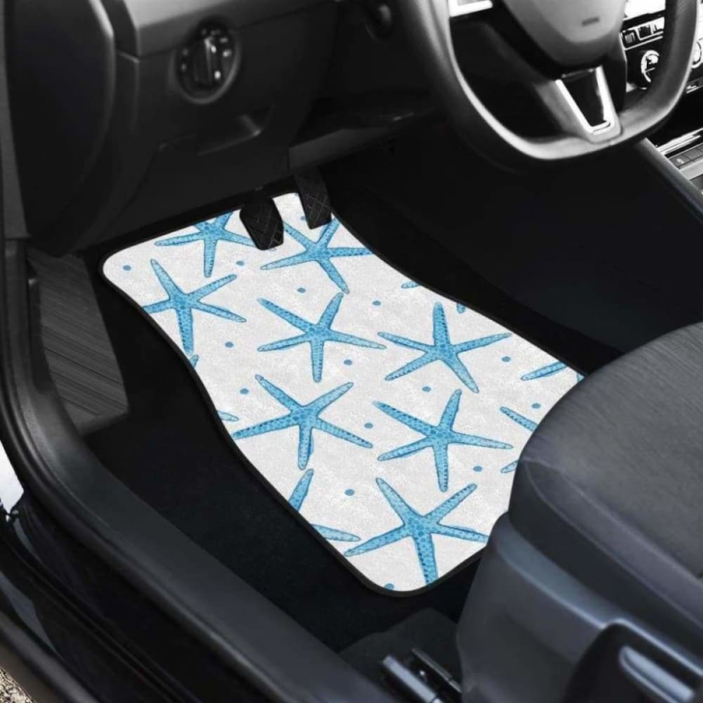 Watercolor Starfish Pattern Front And Back Car Mats 174914 - YourCarButBetter