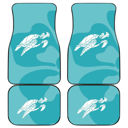 Watercolor Turtle And Hibiscus Car Floor Mats 211504 - YourCarButBetter