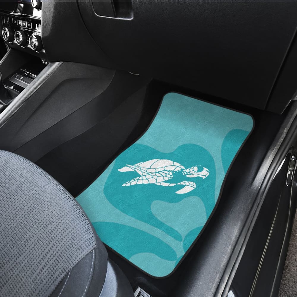 Watercolor Turtle And Hibiscus Car Floor Mats 211504 - YourCarButBetter