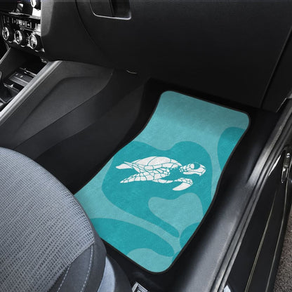 Watercolor Turtle And Hibiscus Car Floor Mats 211504 - YourCarButBetter