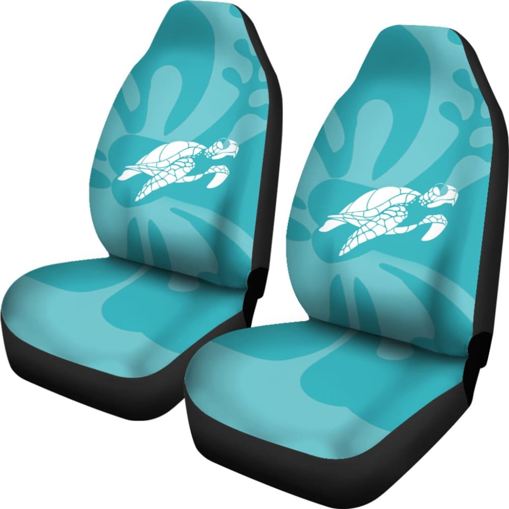 Watercolor Turtle And Hibiscus Car Seat Covers 211504 - YourCarButBetter