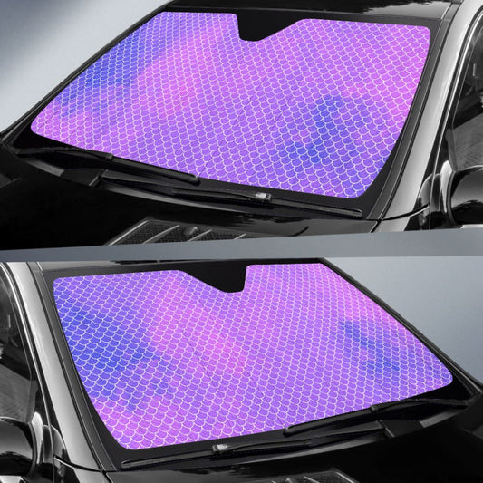 Watercolour Mermaid Scales in Purple and Blue Car Auto Sun Shades 212001 - YourCarButBetter