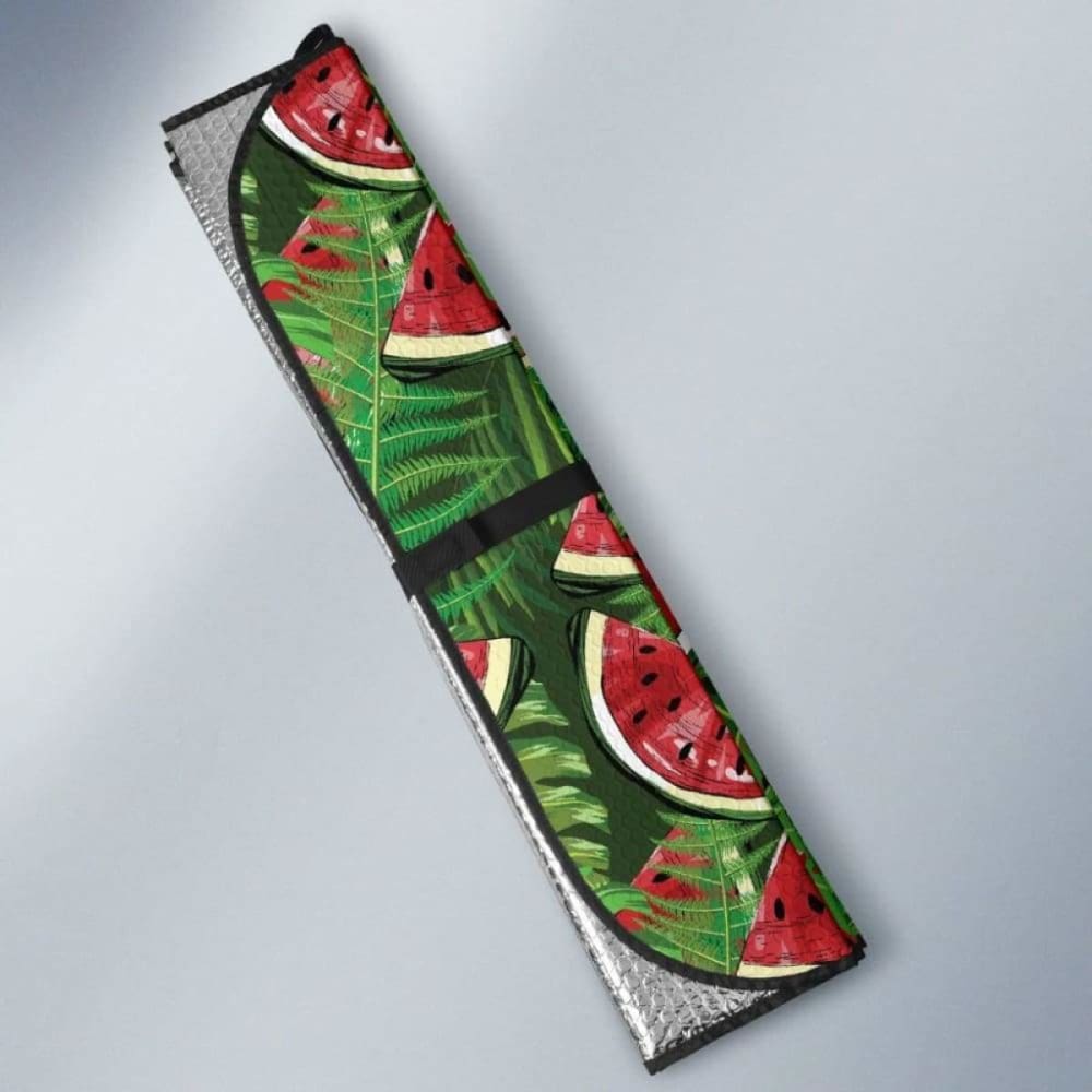 Watermelons Tropical Palm Leaves Pattern Background Car Auto Sun Shades 182102 - YourCarButBetter