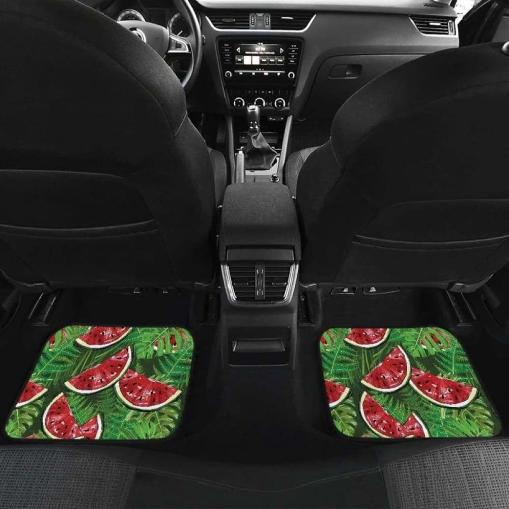 Watermelons Tropical Palm Leaves Pattern Background Front And Back Car Mats 174914 - YourCarButBetter