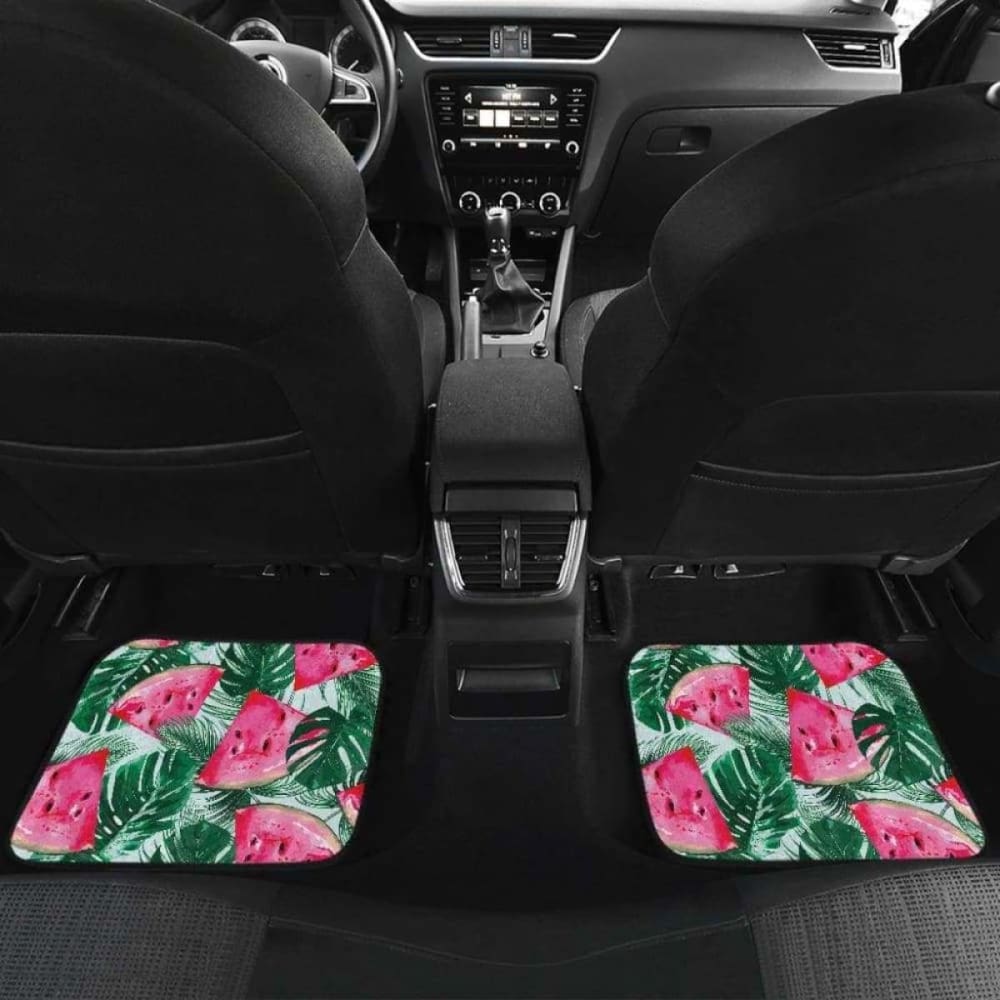 Watermelons Tropical Palm Leaves Pattern Front And Back Car Mats 174914 - YourCarButBetter