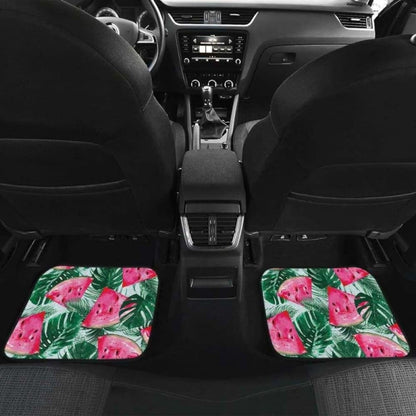 Watermelons Tropical Palm Leaves Pattern Front And Back Car Mats 174914 - YourCarButBetter