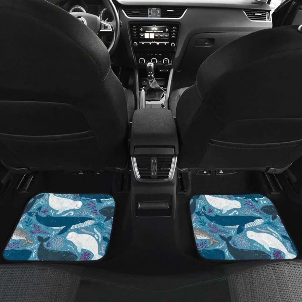 Whale Design Pattern Front And Back Car Mats 102802 - YourCarButBetter