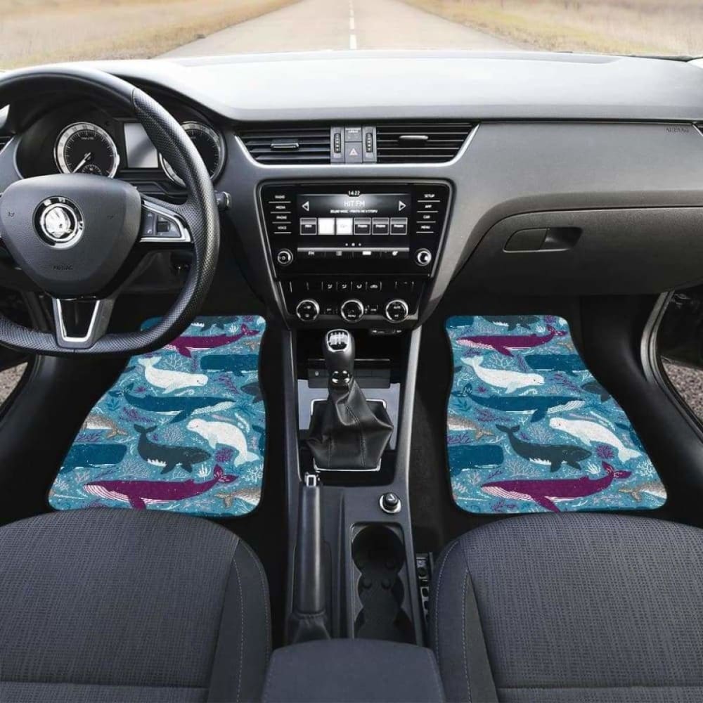 Whale Design Pattern Front And Back Car Mats 102802 - YourCarButBetter