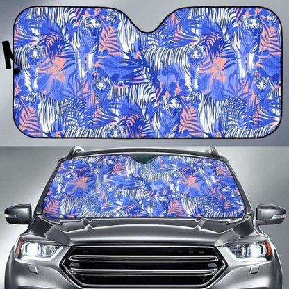 White Bengal Tigers Pattern Car Auto Sun Shades 172609 - YourCarButBetter