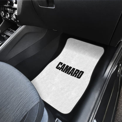 White Camaro Black Letter Car Floor Mats 212304 - YourCarButBetter
