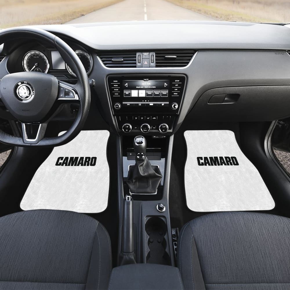 White Camaro Black Letter Car Floor Mats 212304 - YourCarButBetter