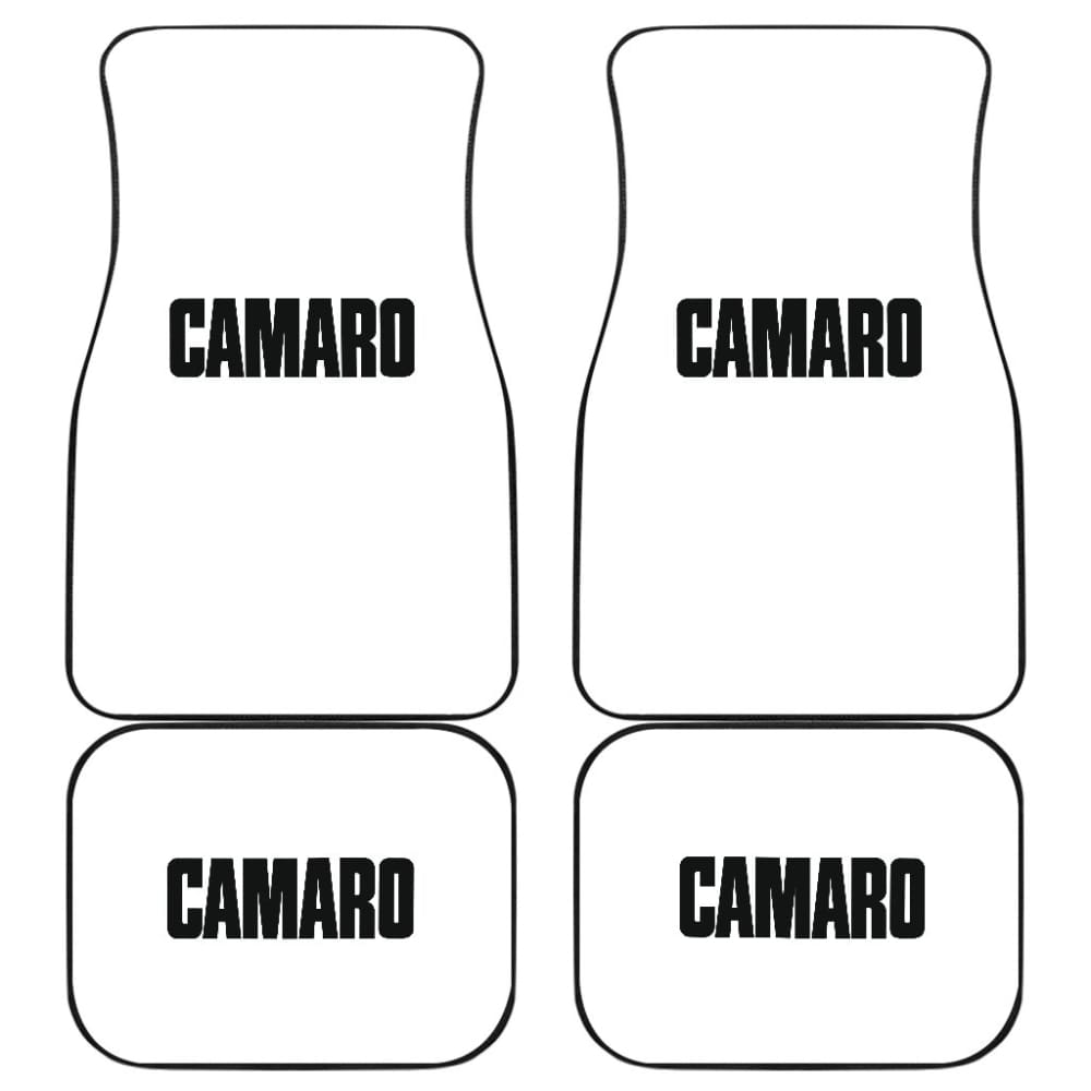 White Camaro Black Letter Car Floor Mats 212304 - YourCarButBetter