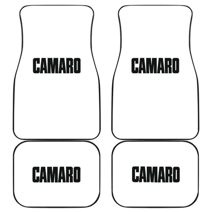 White Camaro Black Letter Car Floor Mats 212304 - YourCarButBetter