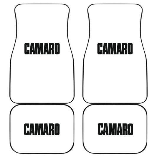 White Camaro Black Letter Car Floor Mats 212304 - YourCarButBetter