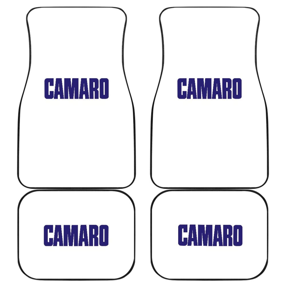 White Camaro Blue Letter Car Floor Mats 212304 - YourCarButBetter