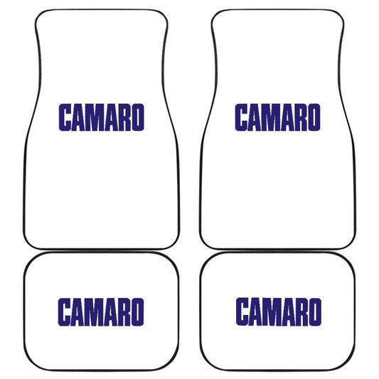 White Camaro Blue Letter Car Floor Mats 212304 - YourCarButBetter