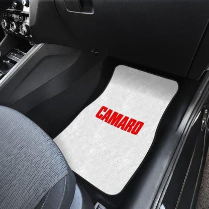 White Camaro Red Letter Car Floor Mats 212304 - YourCarButBetter