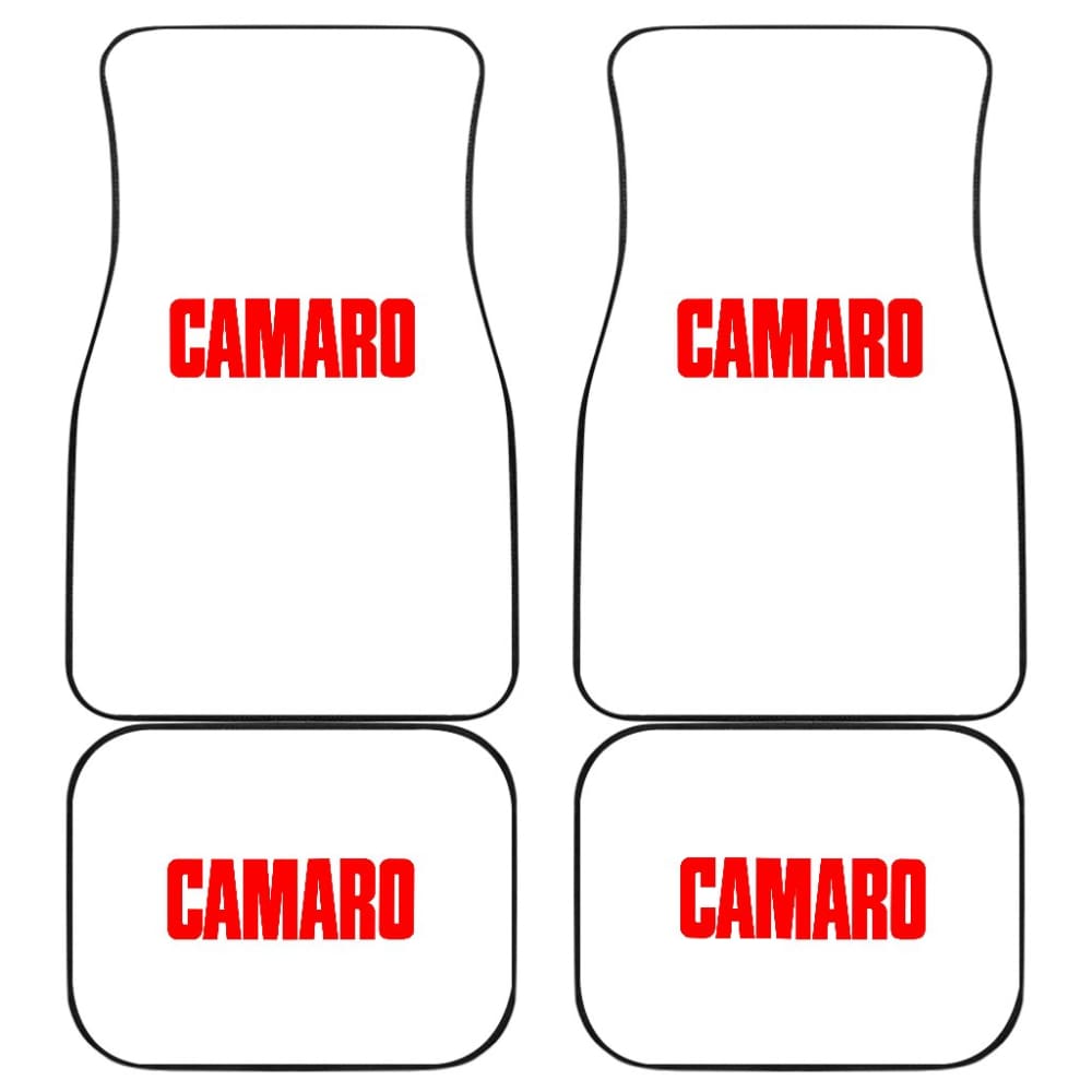White Camaro Red Letter Car Floor Mats 212304 - YourCarButBetter