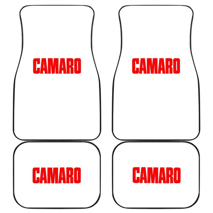 White Camaro Red Letter Car Floor Mats 212304 - YourCarButBetter