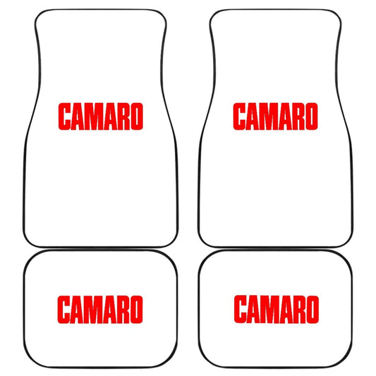 White Camaro Red Letter Car Floor Mats 212304 - YourCarButBetter