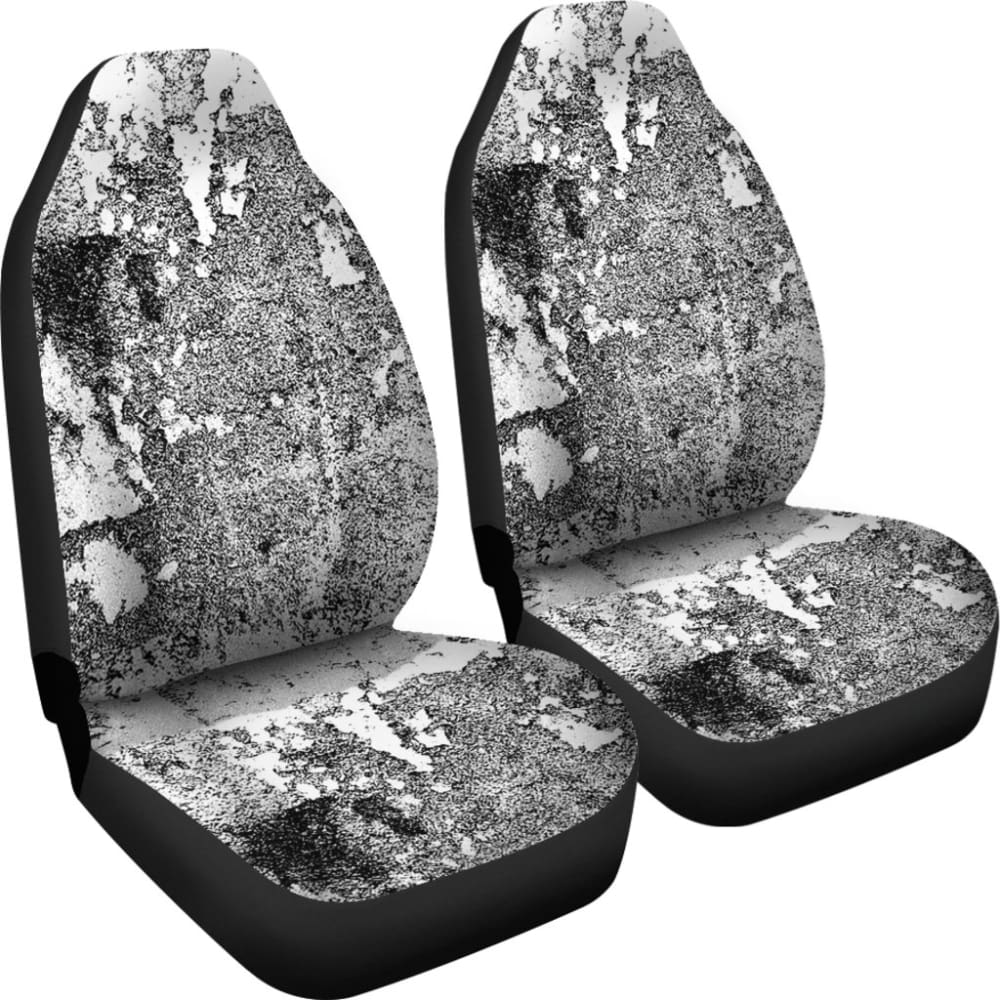 White Grunge Art Car Seat Covers 210202 - YourCarButBetter