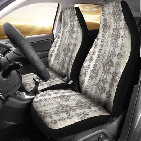 White Pattern Texture Boho Car Seat Covers Amazing 105905 - YourCarButBetter